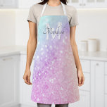 Tablier Glam Iridescente Parties scintillant colorée perso<br><div class="desc">Personnalisez facilement cet élégant motif de parties scintillant bokeh coloré avec votre nom et/ou monogramme personnalisés.</div>
