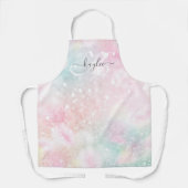 Tablier Glam Parties scintillant rose Pastel Motif fille (Recto)