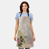 Tablier Glam Steampunk | Rose rose et or Rustique Floral (Porté)