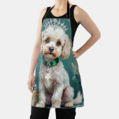 Tablier Glamorous White Poodle Princess Christmas Art (Insitu)