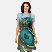 Tablier Glamour Luxueux Chic Géode d'agate Turquoise & Or (Porté)