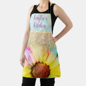 Tablier Glittery Cheery Pastel Sunflower Personnalisé (Insitu)