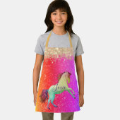 Tablier Glittery Rainbow Unicorn Personnalisé (Insitu)