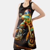 Tablier Glow Ride BBQ Apron – Neon Motorcycle Grill Master (Insitu)
