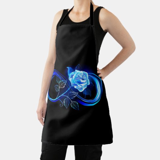 Tablier Glowing infinity with blue rose (Insitu)