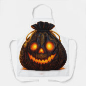 Tablier Glowing Pumpkin Face Apron | Halloween Kitchen Fun (Recto)