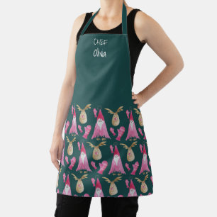 Tablier Gnome de Noël et Renne avec Gant