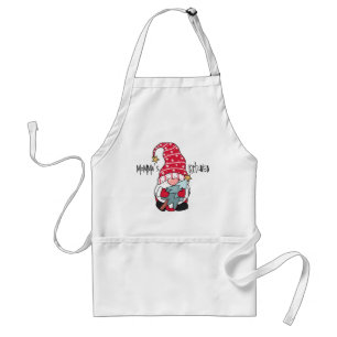 Tablier Gnome de Noël festif elfe tenant un arbre personna