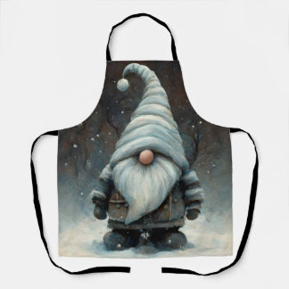 Tablier Gnome d'hiver dans une forêt de neige