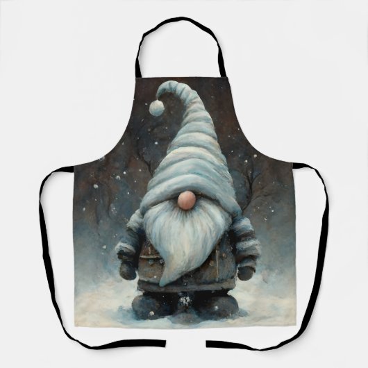Tablier Gnome d'hiver dans une forêt de neige (Recto)