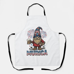 Tablier Gnome Patriotique Murica Design de Chemise Vintage