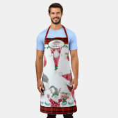 Tablier Gnomes Baking Noël Souvenirs Maman Rouge Plaid (Porté)