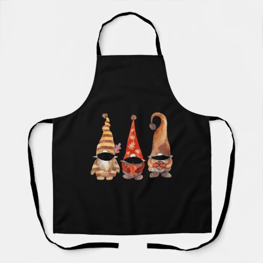 Tablier Gnomes d'automne drôle avec Masque cadeau Hallowee (Recto)