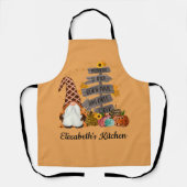 Tablier Gnomes d'Halloween, Automne, Citrouilles (Recto)