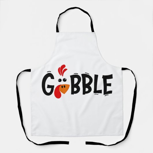 Tablier Gobble Funny Thanksgiving Turquie fête (Recto)