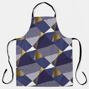 Tablier Gold Blue Luxe : Motif géométrique sans couture