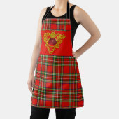 TABLIER GOLD CELTIC COEUR, RUBY, ROUGE VERT ÉCOSSE TARTAN (Insitu)