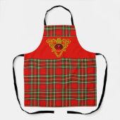 TABLIER GOLD CELTIC COEUR, RUBY, ROUGE VERT ÉCOSSE TARTAN (Recto)
