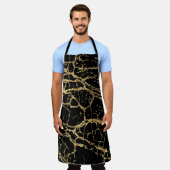 Tablier Gold Marbling Texture : Elément Design Luxe (Porté)