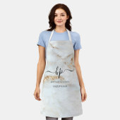 Tablier Gold Marbre blanc Business Staff Uniforme Monogram (Porté)