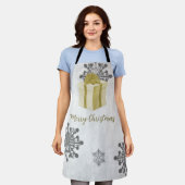 Tablier Gold Noël cadeau appart. (Porté)