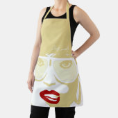 Tablier Gold Pop Art Jolie femme lunettes de soleil Lèvres (Insitu)