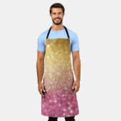 Tablier Gold Rose Bokeh : Lumières Abstraites (Porté)