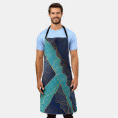 Tablier Golden Banana Leaf : Motif de luxe. (Porté)