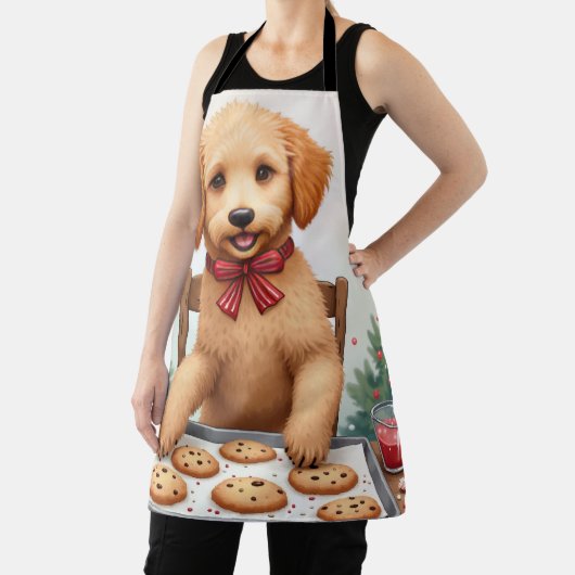 Tablier Golden Doodle Decorating Christmas Cookies (Insitu)