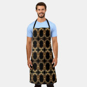 Tablier Golden Floral Ornate  Apron (Porté)