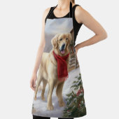 Tablier Golden Retriever Dog in Snow Christmas (Insitu)