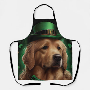 Tablier Golden Retriever Dog in St. Patrick's Day