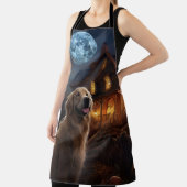 Tablier Golden Retriever Halloween effroi (Insitu)