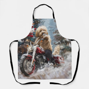 Tablier Goldendoodle Chien équitation Moto Noël