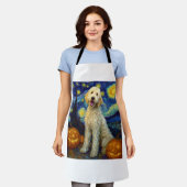 Tablier Goldendoodle Chien Mignon Halloween Jack O Lantern (Porté)