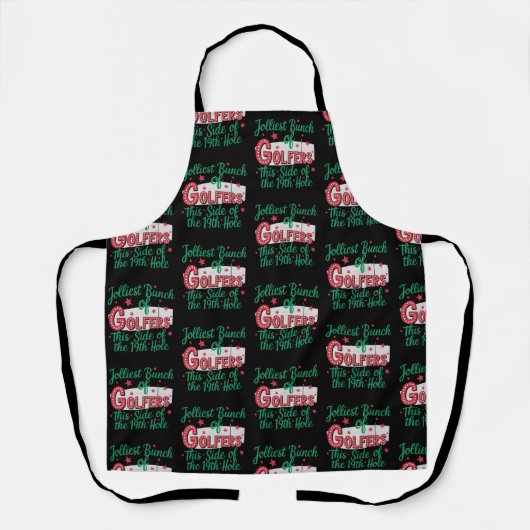 Tablier Golf de Noël Drôle la plus joyeuse bande de golfeu (Recto)