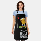 Tablier Golf Dit amusant avec Golfer et Bière (Porté)