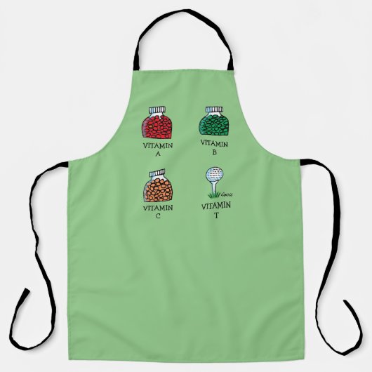 Tablier Golfer Dad Funny Vitamines (Recto)