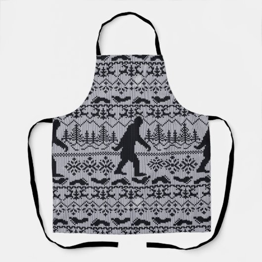 Tablier Gone Squatchin style de pull de Noël moche (Recto)