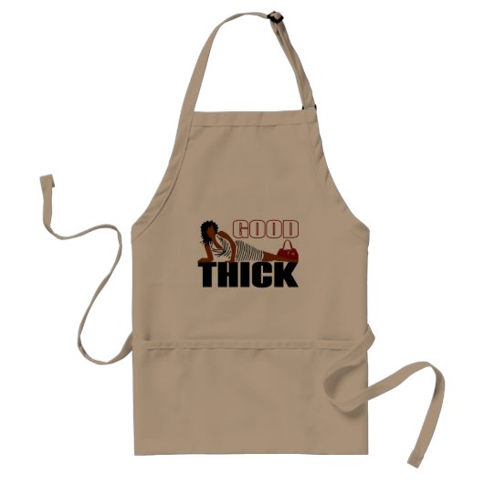 Tablier Good Thick - Femme en robe rayée noire (Devant)