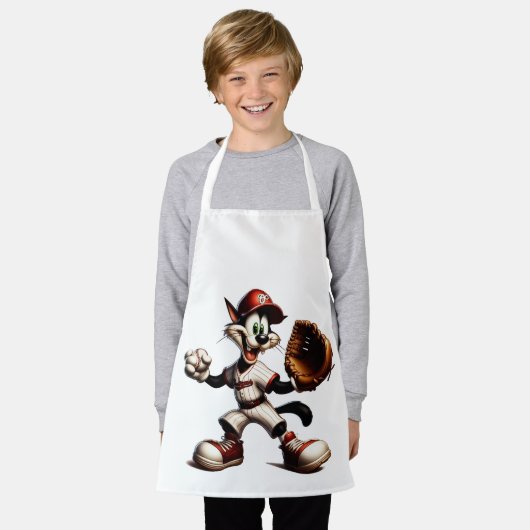 Tablier Goofy Cat Baseball Pitcher Monte (Porté)