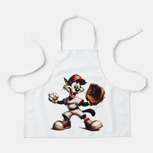 Tablier Goofy Cat Baseball Pitcher Monte (Recto)