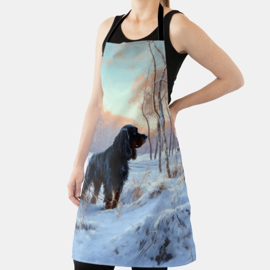 Tablier Gordon Setter Laisse Il Neige Noël (Insitu)