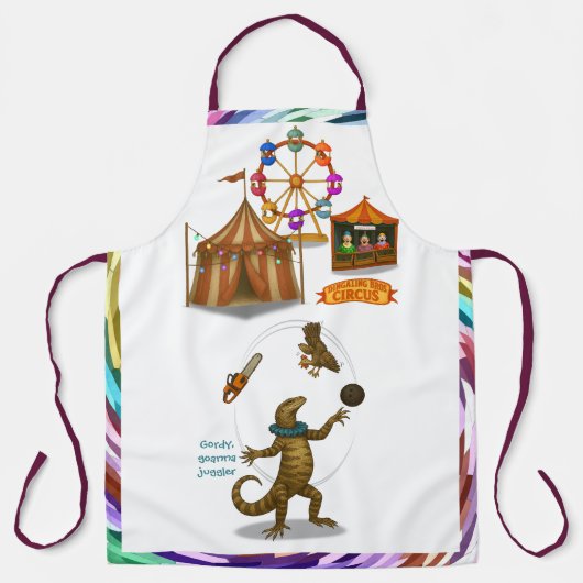 Tablier Gordy, goanna juggler (Recto)