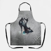 Tablier Goth Vogue Grunge | Turquoise Splash Stiletto haut (Recto)