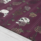 Tablier Gothic Burgundy Floral Skulls