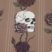 Tablier Gothic Dark Tan Brown Floral Skulls