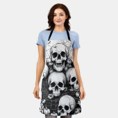 Tablier Gothique crâne humain Graveyard araignées Apron (Porté)