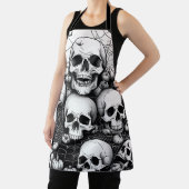 Tablier Gothique crâne humain Graveyard araignées Apron (Insitu)
