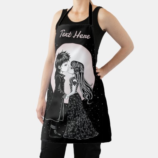 Tablier Gothique Emo Enfants Kiss Valentine's Day (Insitu)